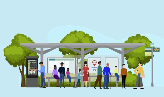 Image of People at Bus Stop 
