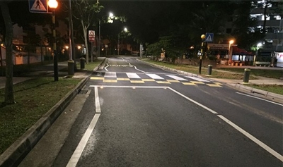 Raised zebra crossings