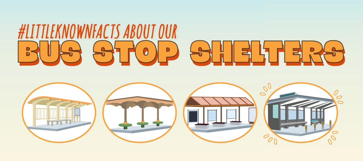 Image of text "Little Known Facts About our Bus Stop Shelters" with six images of bus stop shelter designs
