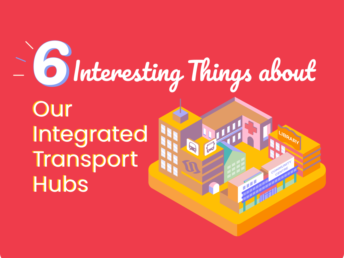 Image showing graphic of an integrated transport hub wtih words "six interesting facts about integrated transport hubs"