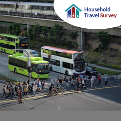 Image of transport infra with Household Travel Survey icon