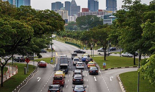 A cross junction in Singapore