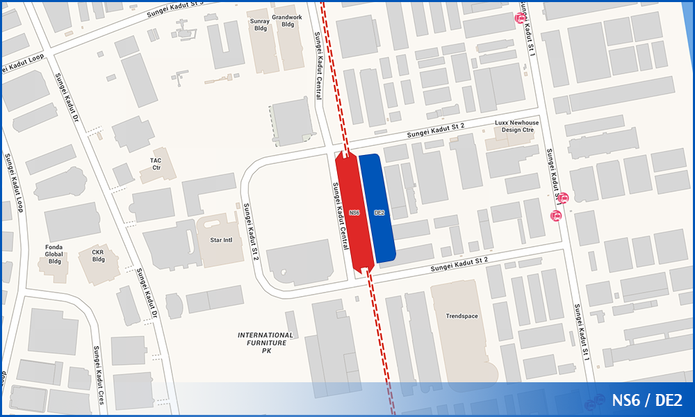Station footprint of NS6/DE2 MRT station