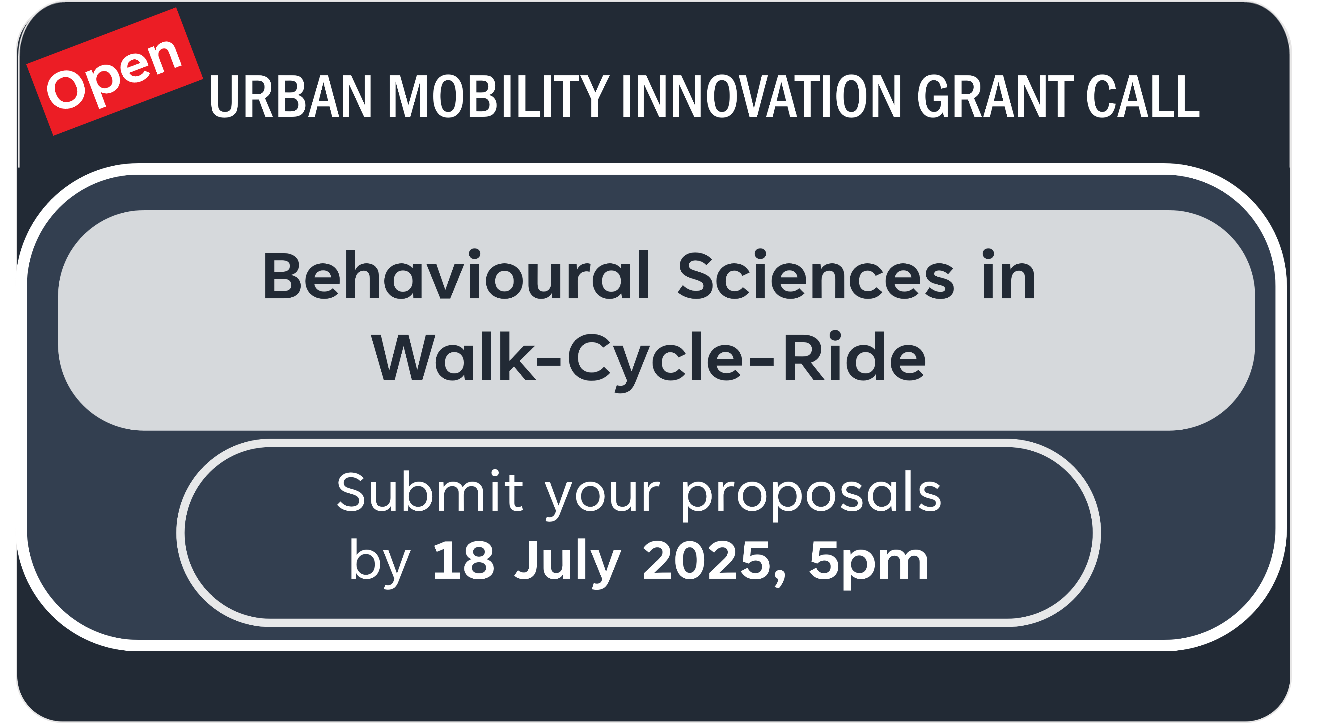 This is an image for the Urban Mobility Innovation Grant Call - Behavioural Sciences in Walk-Cycle-Ride