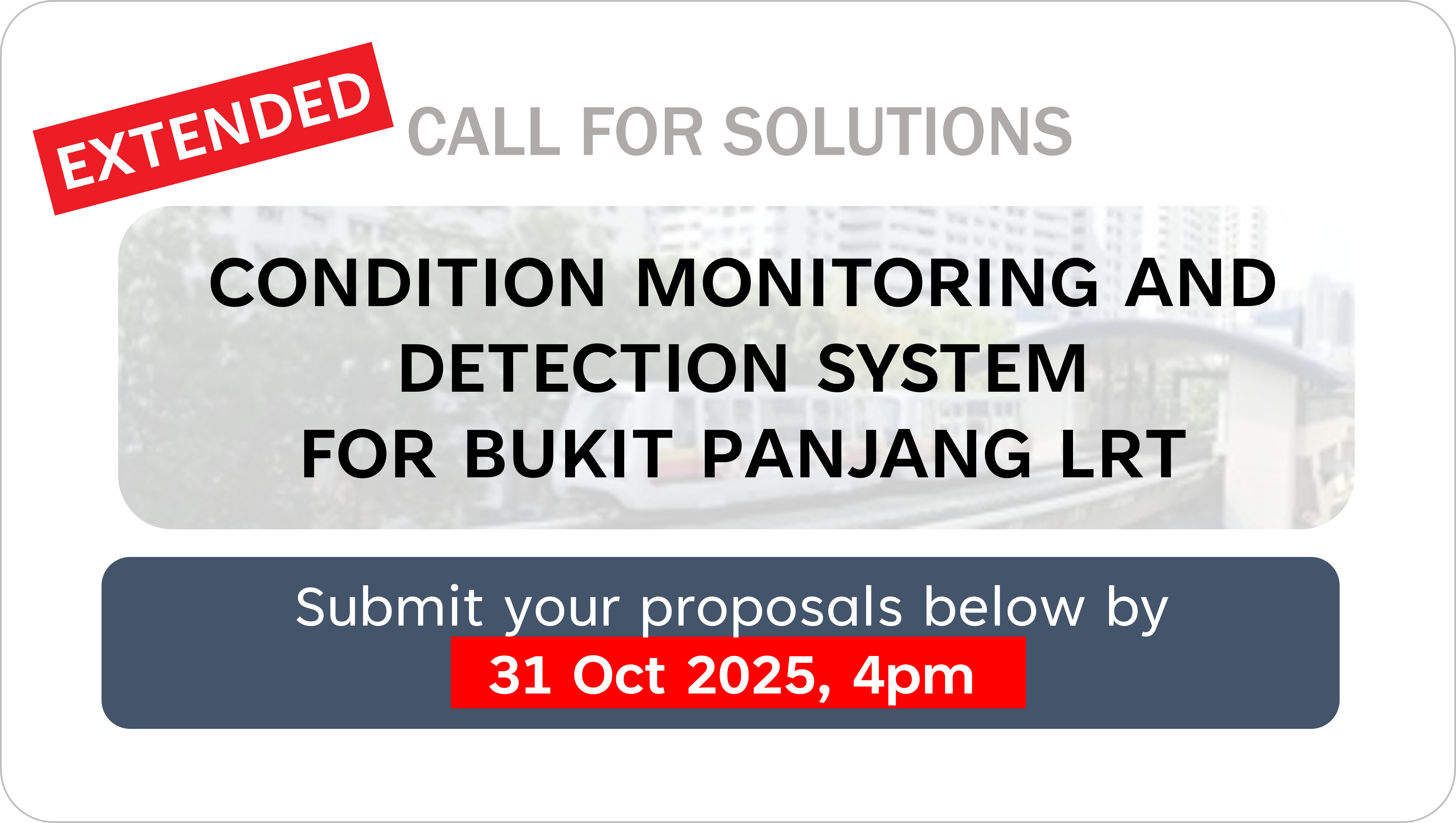This is an image for the Call for Solutions - Condition Monitoring and Detection System for BPLRT