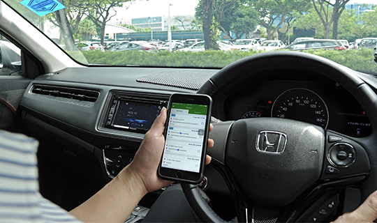 An app by a third party taxi booking service provider
