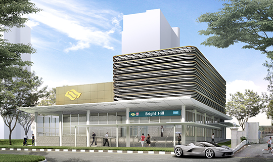 An artist impression of the Bright Hill MRT station