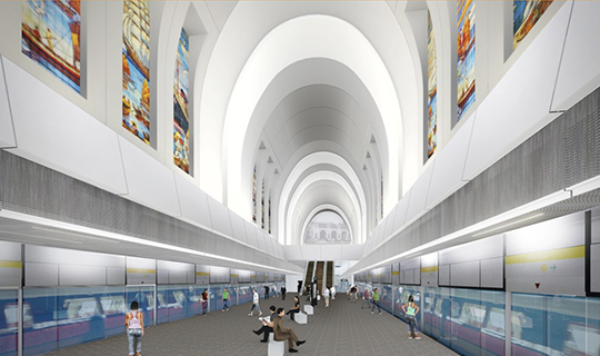 An artist impression of the Cantonment MRT station