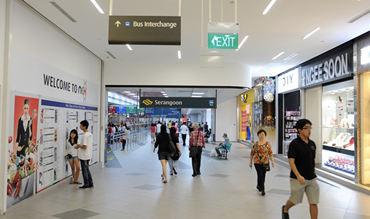 This is an image of the integrated transport hub at Serangoon