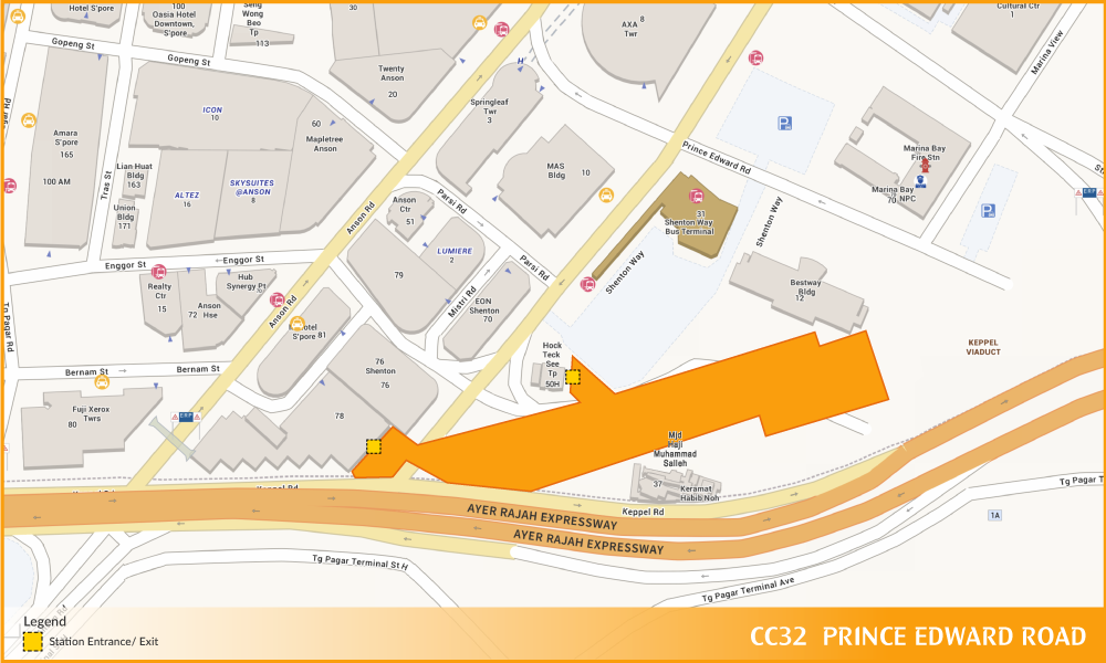 Prince Edward MRT station footprint