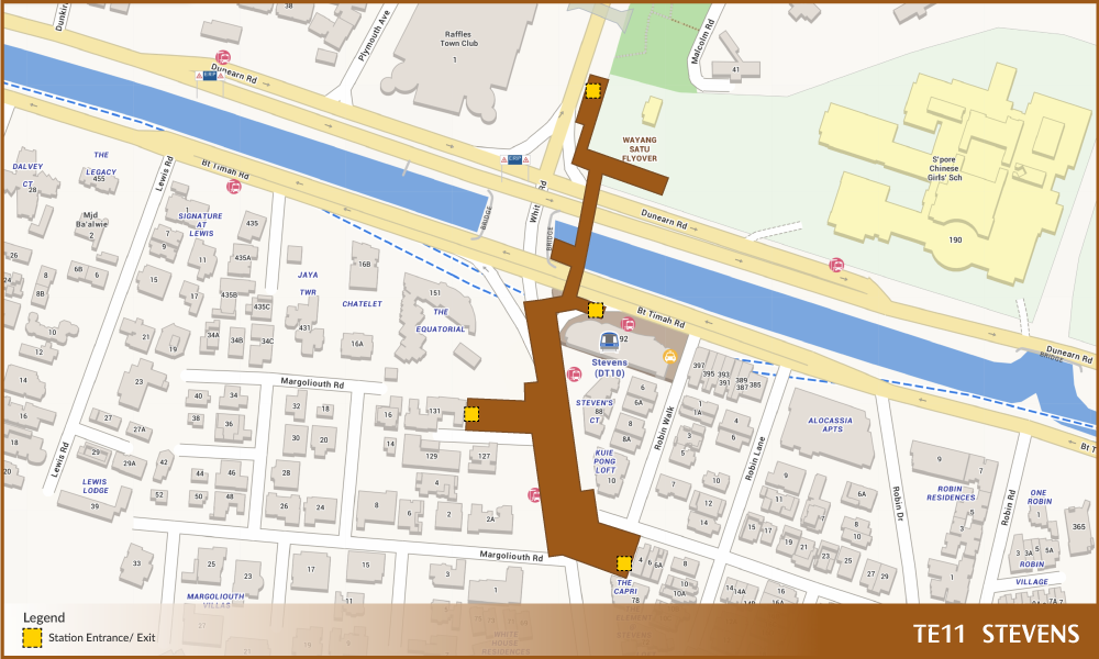 Stevens MRT Station footprint and artist impression