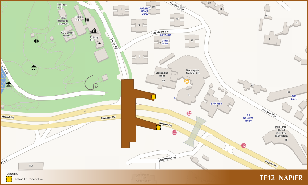 Footprint of Napier MRT Station