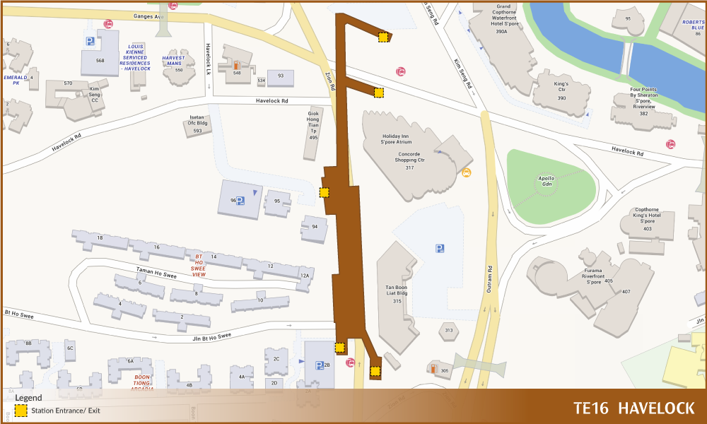Footprint of Havelock MRT Station