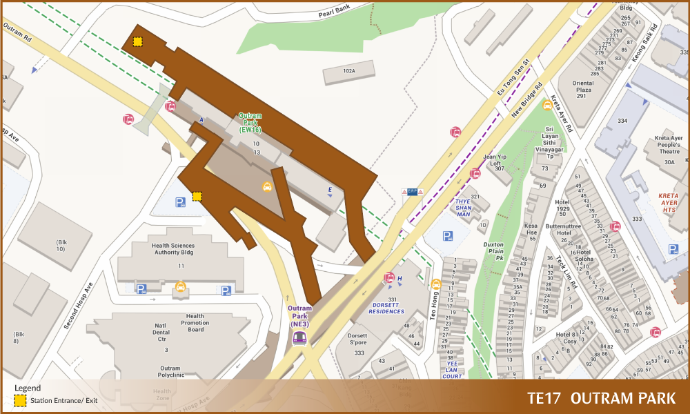 Footprint of Outram Park MRT Station