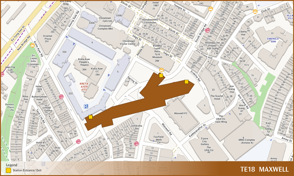 Footprint of Maxwell MRT Station