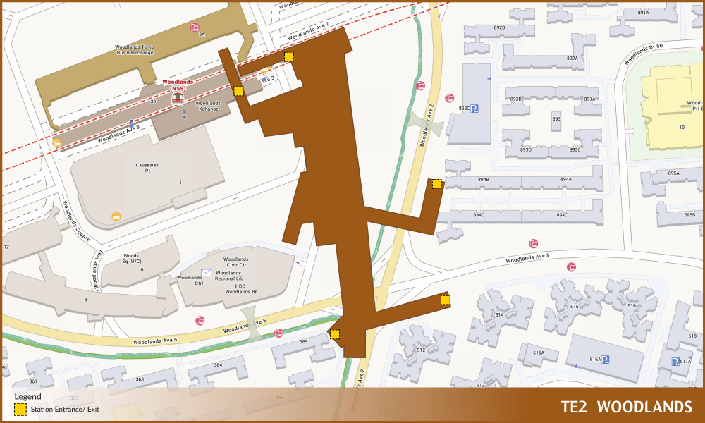 Artist impression of Woodlands MRT Station