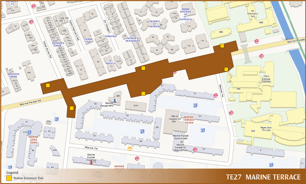 Footprint of Marine Terrace MRT Station