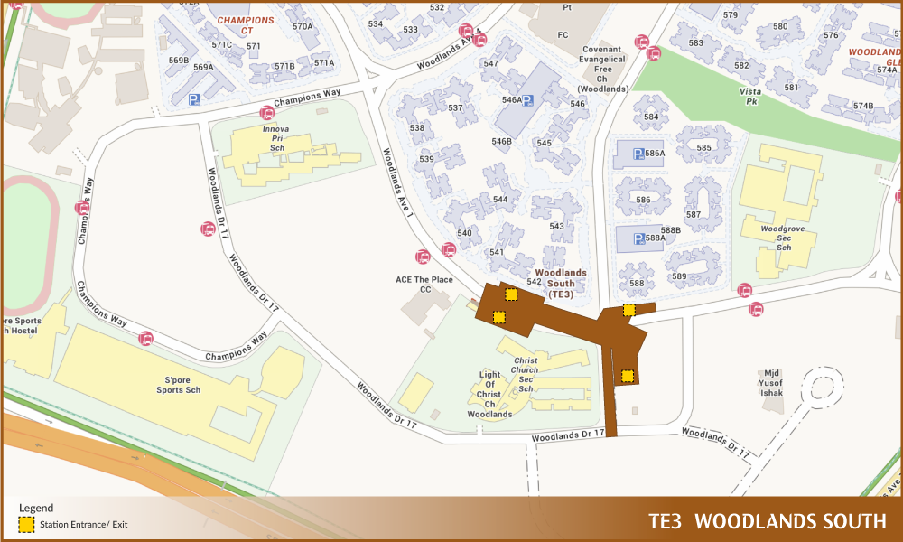 Artist impression of Woodlands South MRT Station