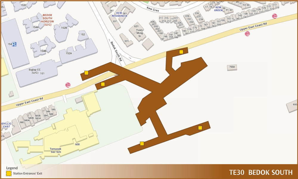 Footprint of Bedok South MRT Station