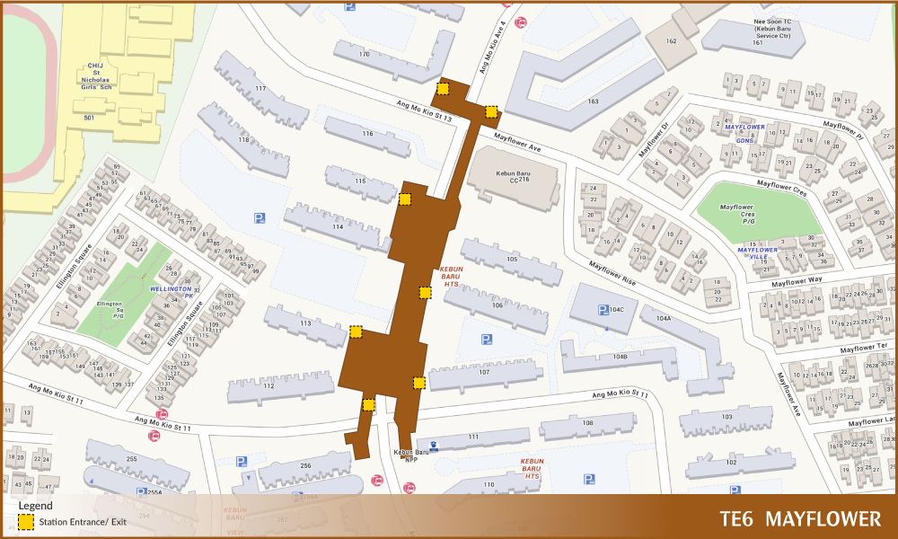 Footprint of Mayflower MRT Station