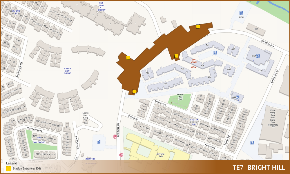 Footprint of Bright Hill MRT Station