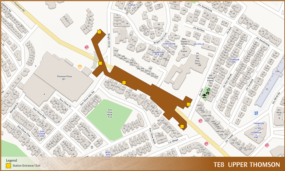 Footprint of Upper Thomson MRT Station