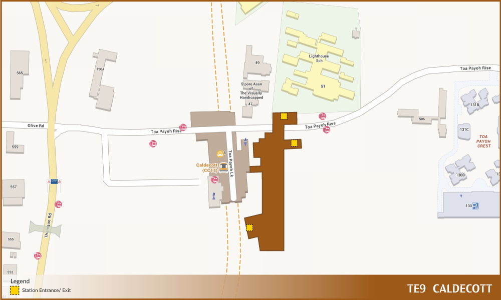 Footprint of Caldecott MRT Station