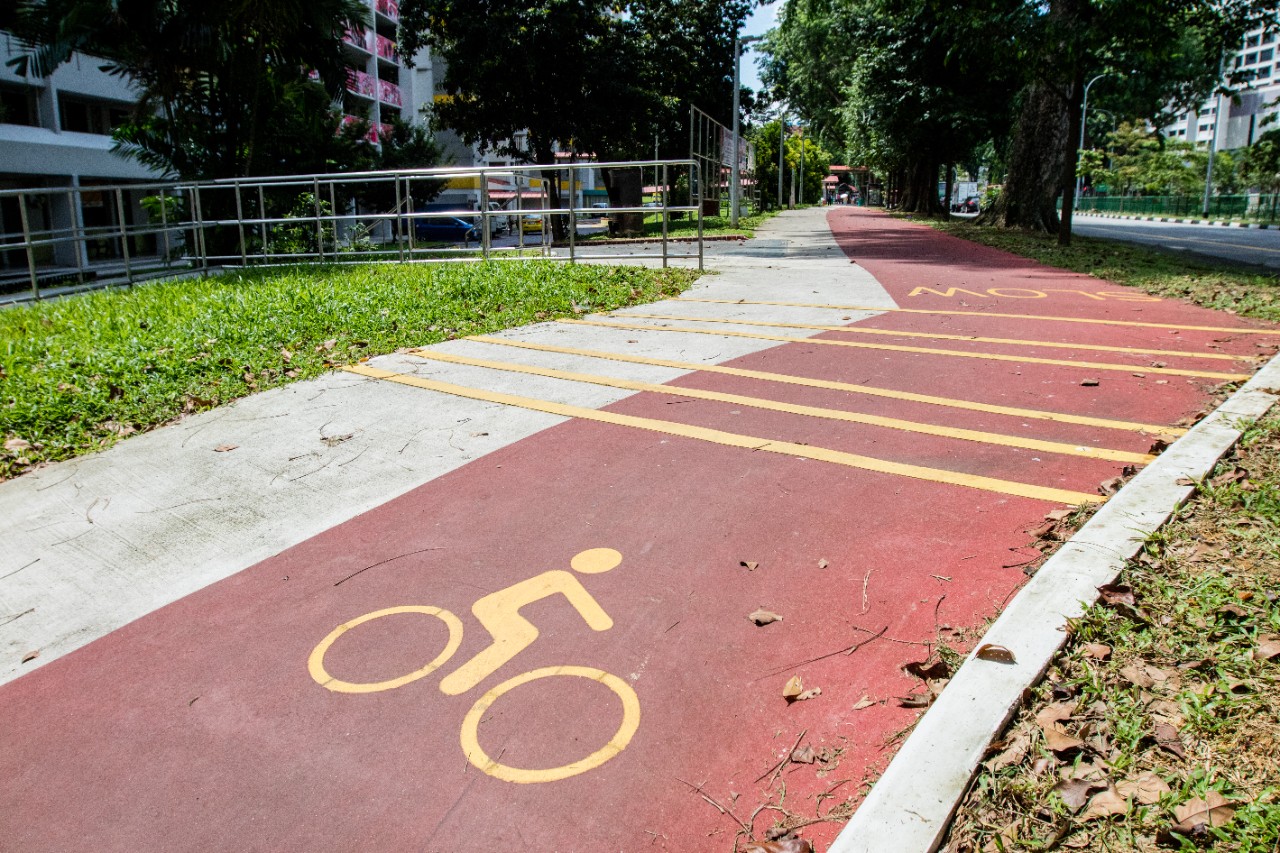 Distinctive Red Cycling Paths
