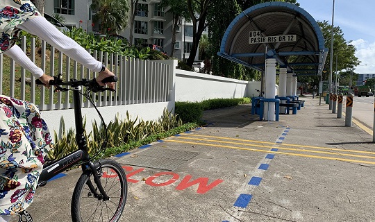 Guiding lines to direct active mobility device users