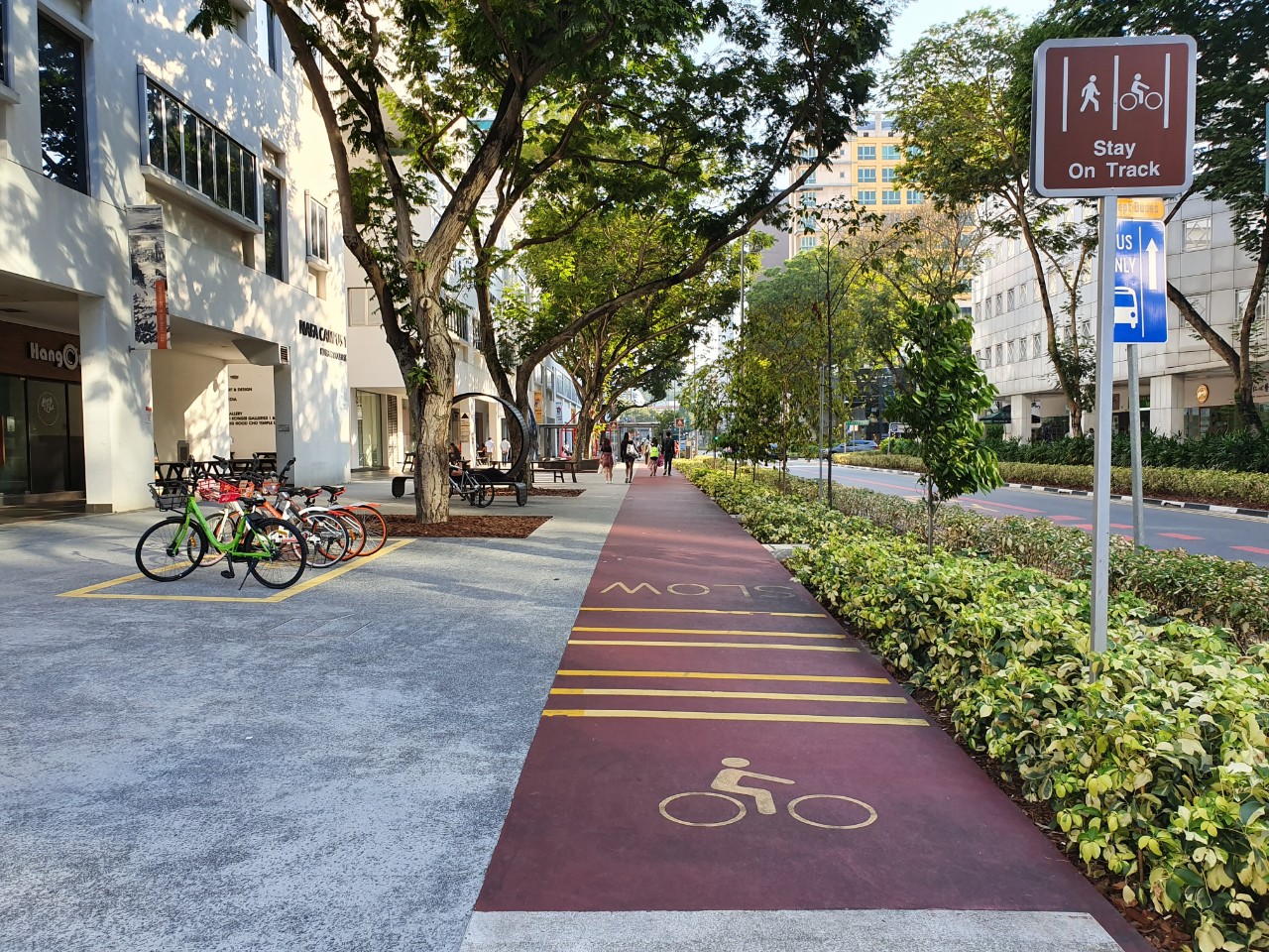 Cycling paths in Bencoolen Street
