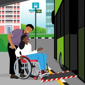 Barrier free bus stops designed for easier boarding