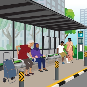 Elderly Friendly Seats at Bus Stops