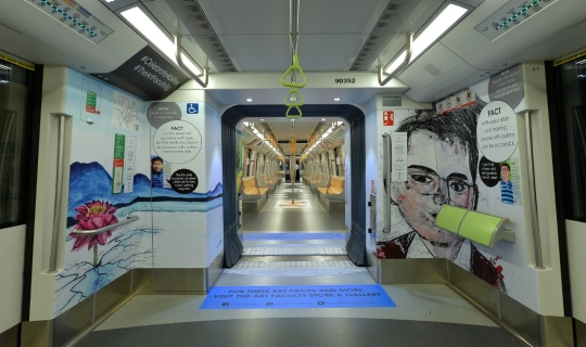 The works of artists from Pathlight School's Artist Development Programme feature on train