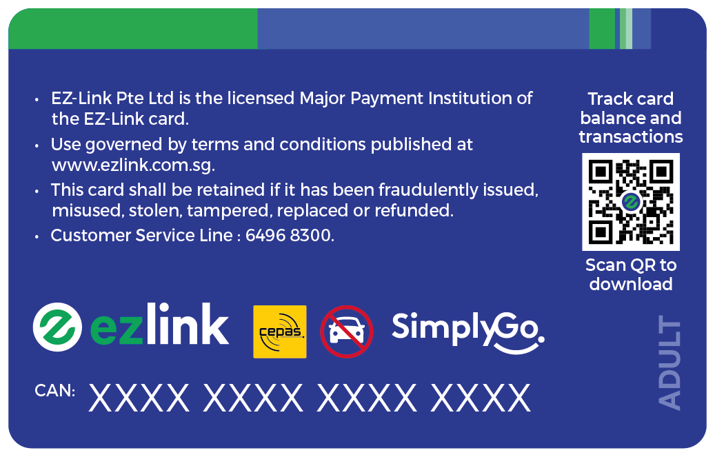 A sample of an Account-based ez-link card