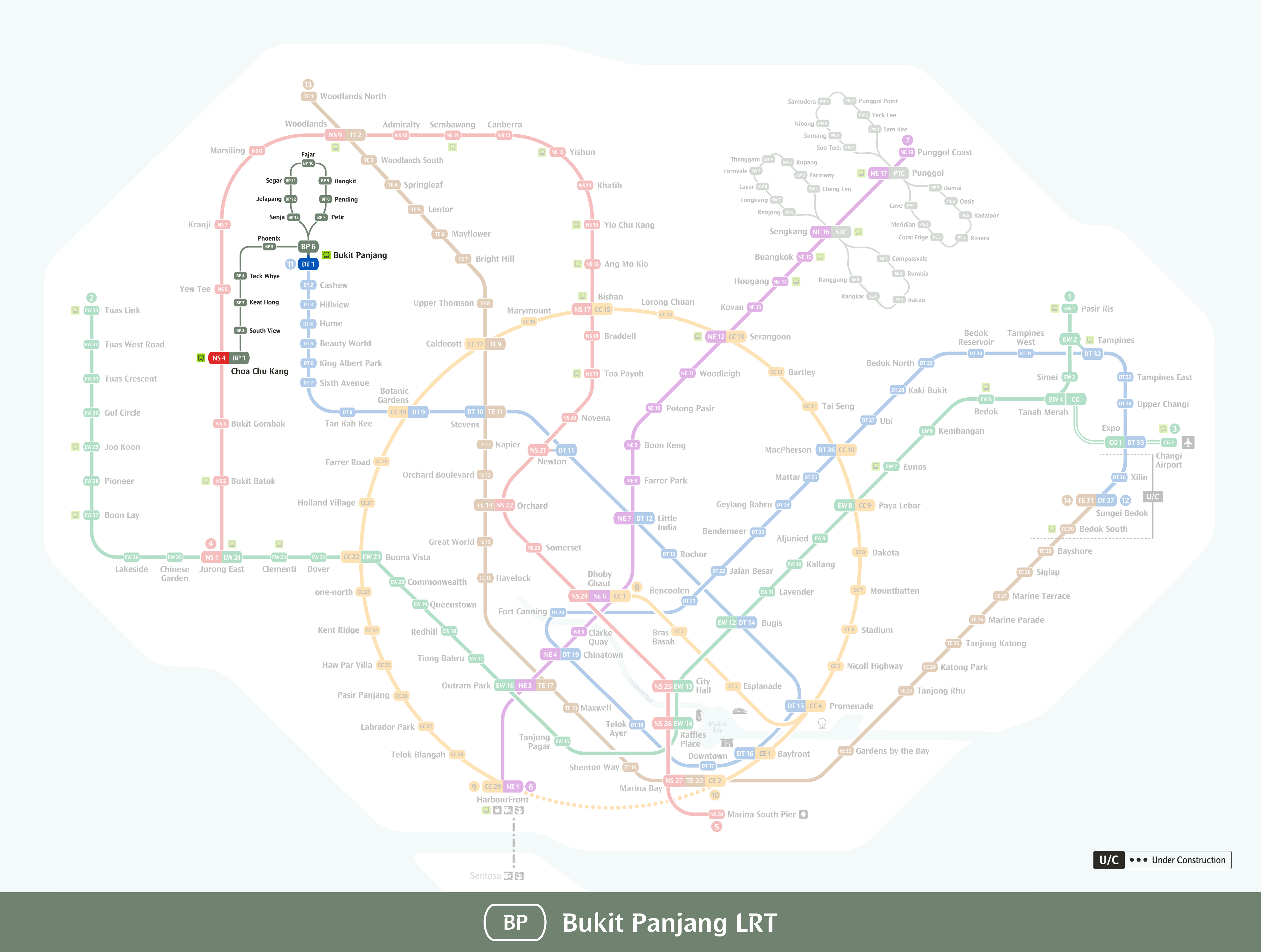 This is the system map for Bukit Panjang LRT.