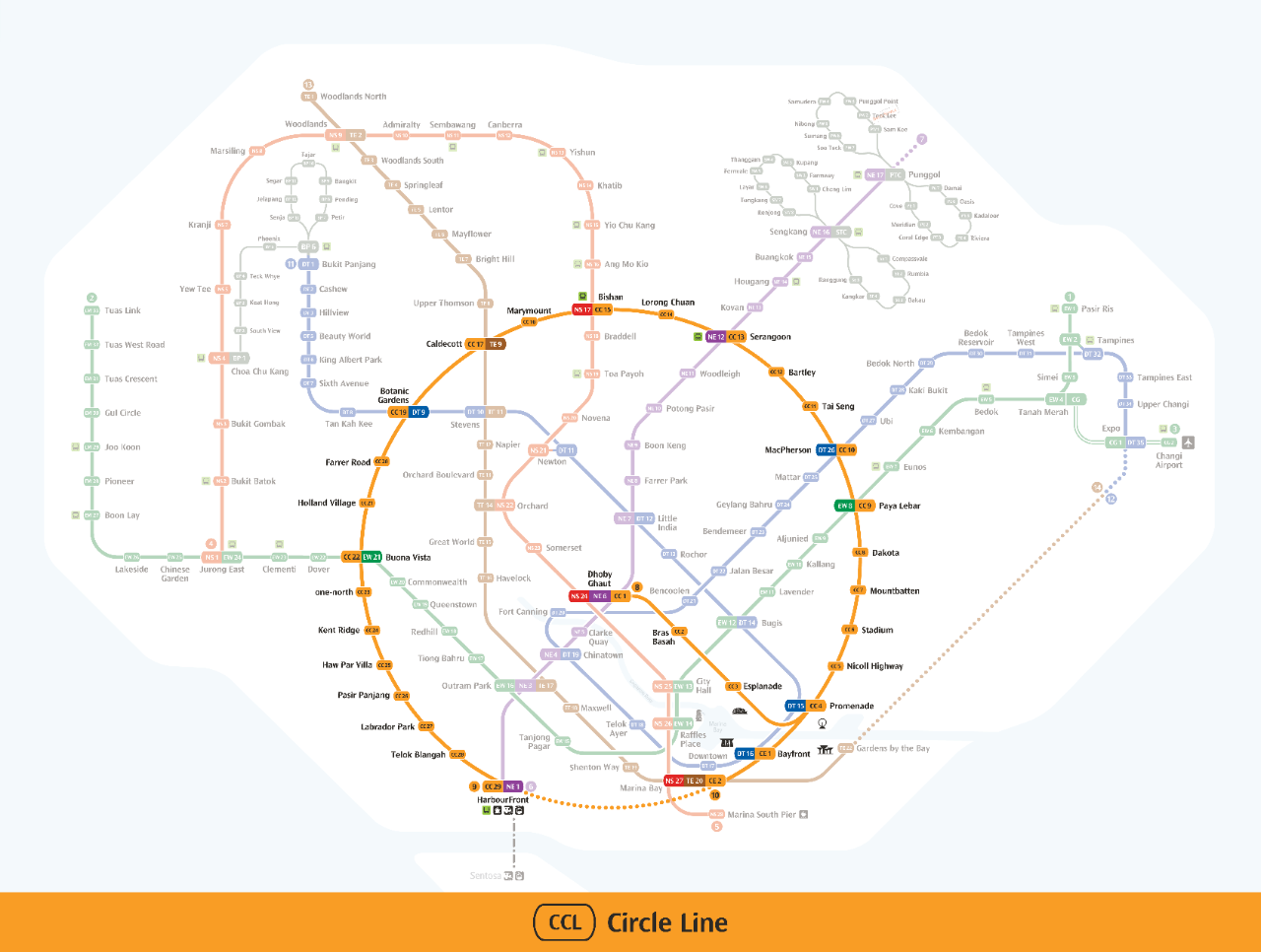 This is the System Map for Circle Line. 