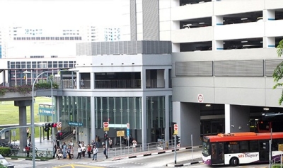 One of the exits at Serangoon MRT station