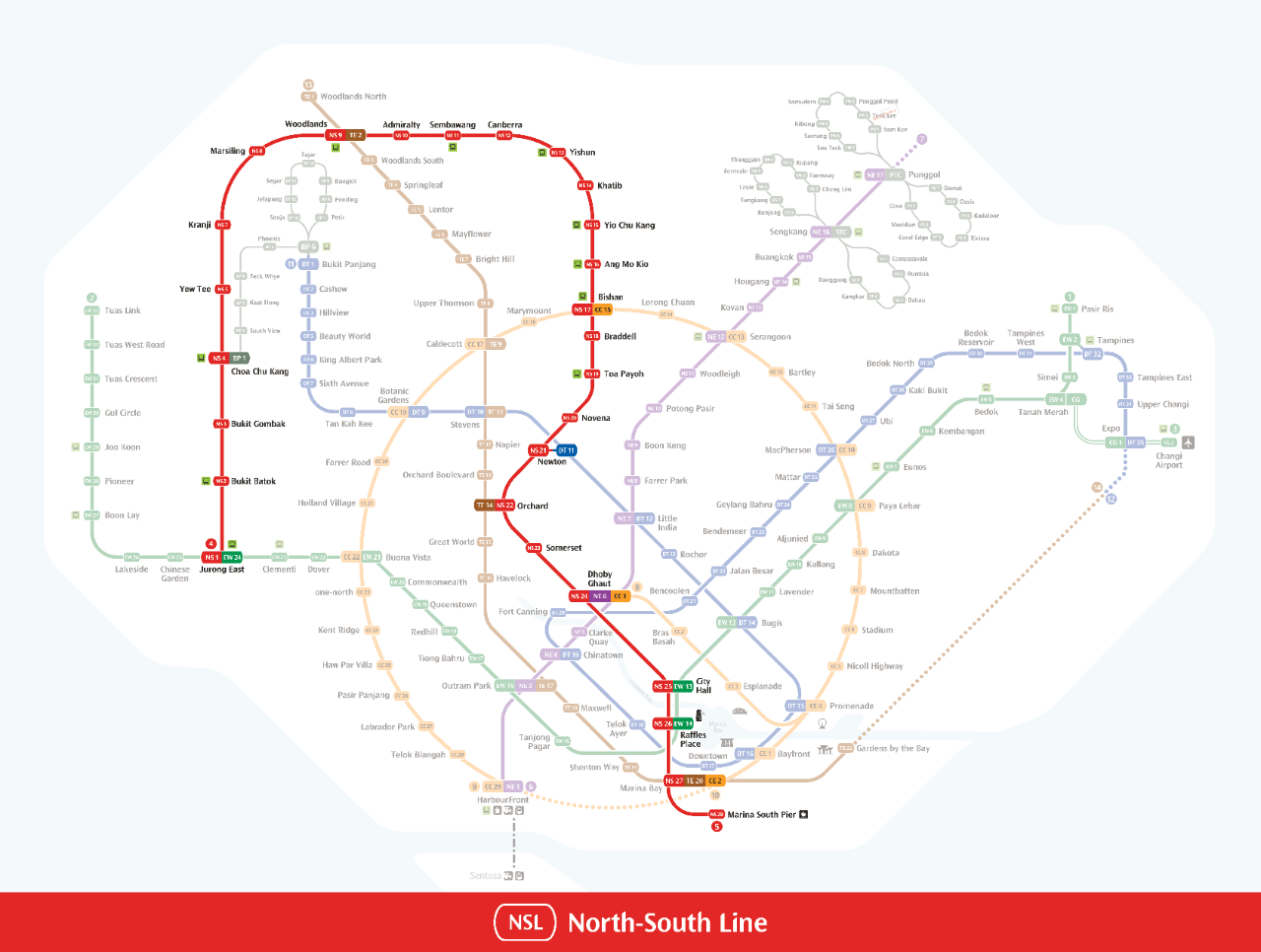 This is the system map for North-South Line.