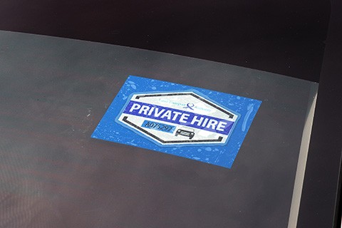 Private hire car decal