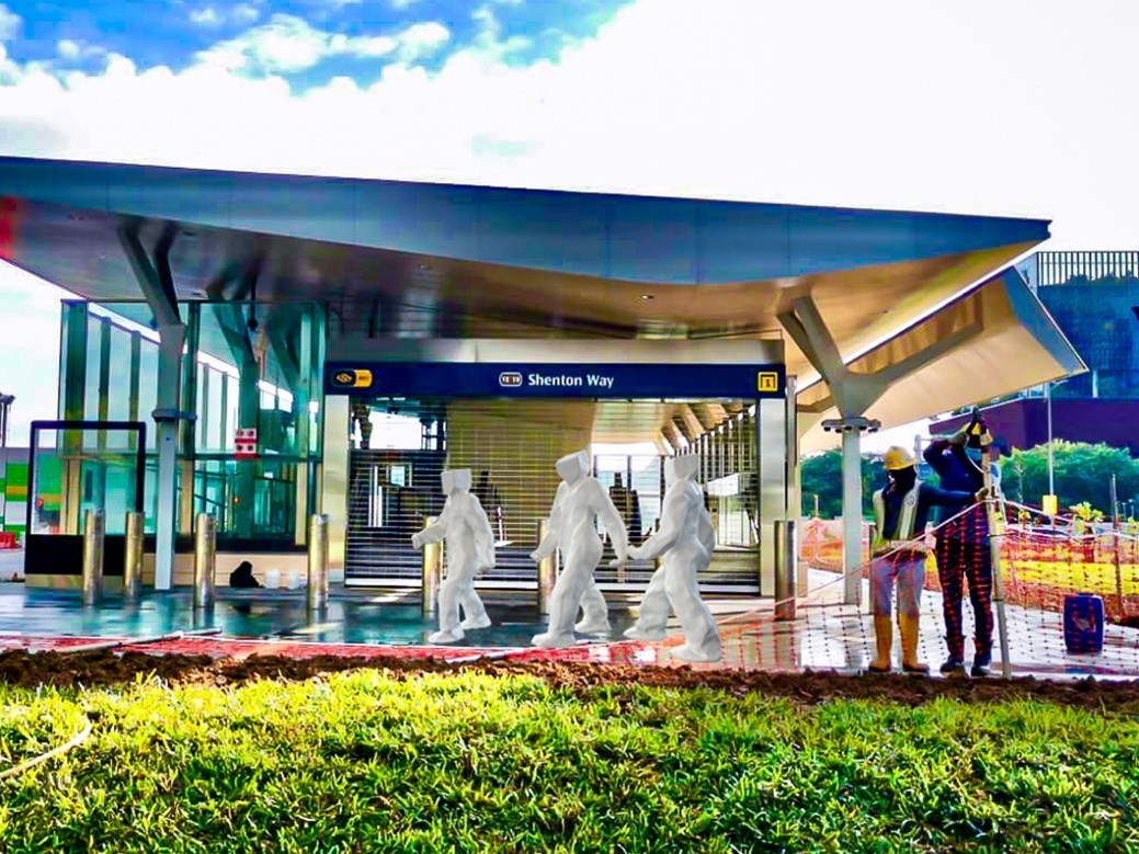 Bo-Men Sculptures at TEL Shenton Way Station