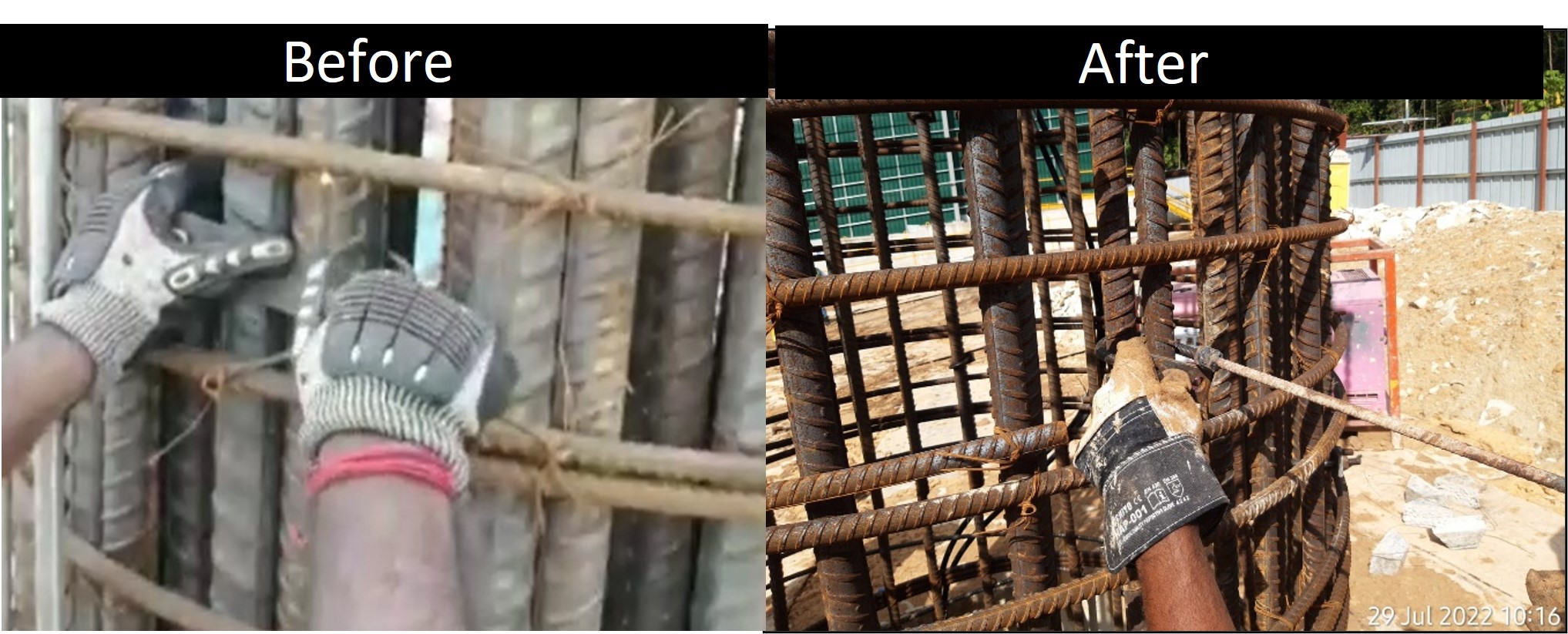 Figure 2: Instead of reaching into the rebar cage to install a U-Clip, an installation tool is used 