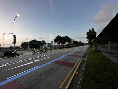 (Above: A picture of cyclists on West Camp Road, Land Transport Authority)