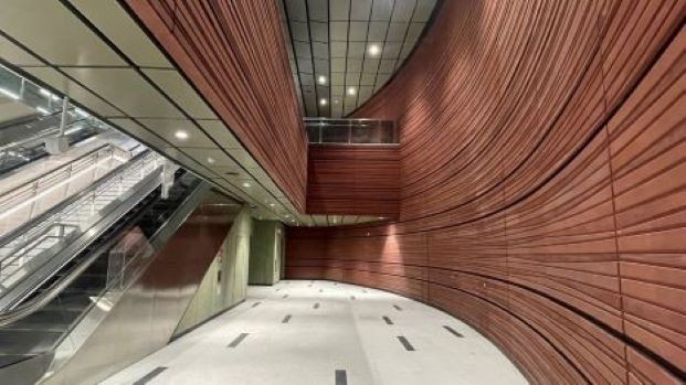 Cantonment Station Concourse Curved Wall