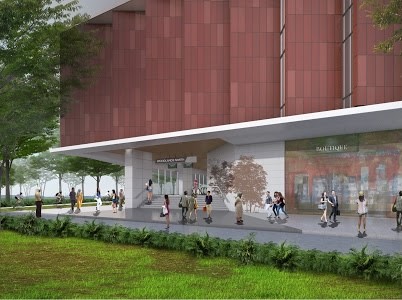 Artist Impression of Entrance B of RTS Link Woodlands North Station