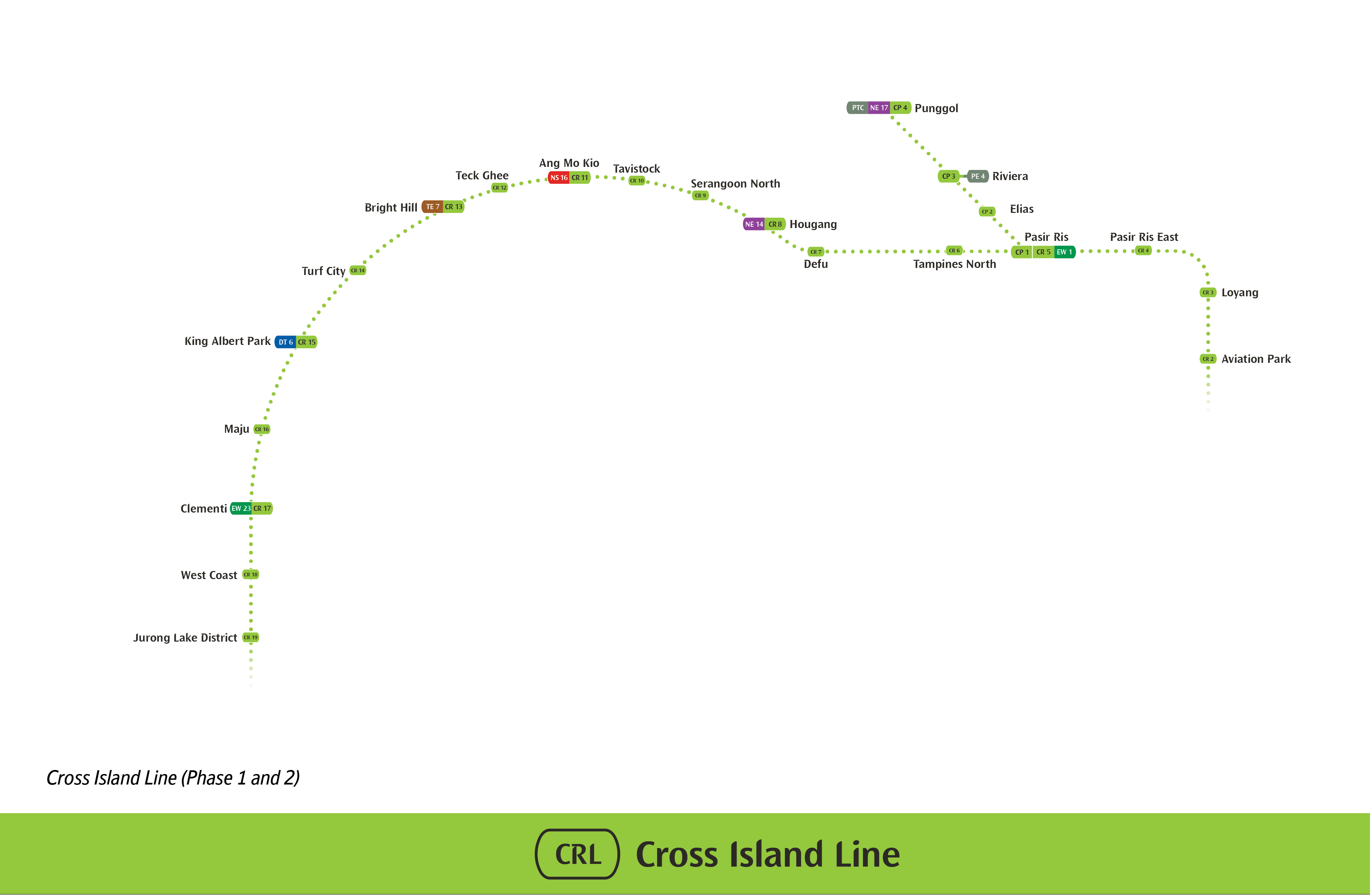 Map of Cross Island Line Phase 1