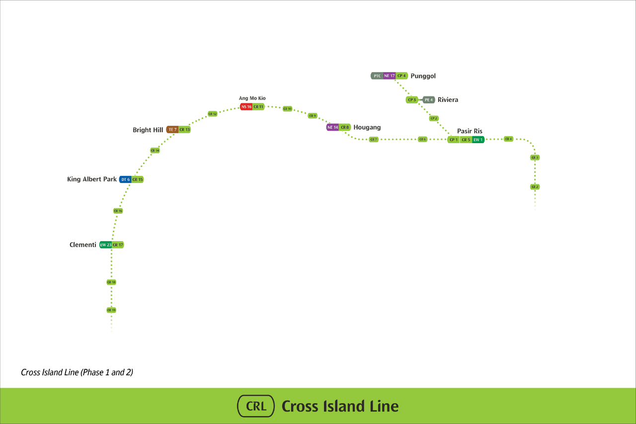 Map of Cross Island Line Phase 1 & 2