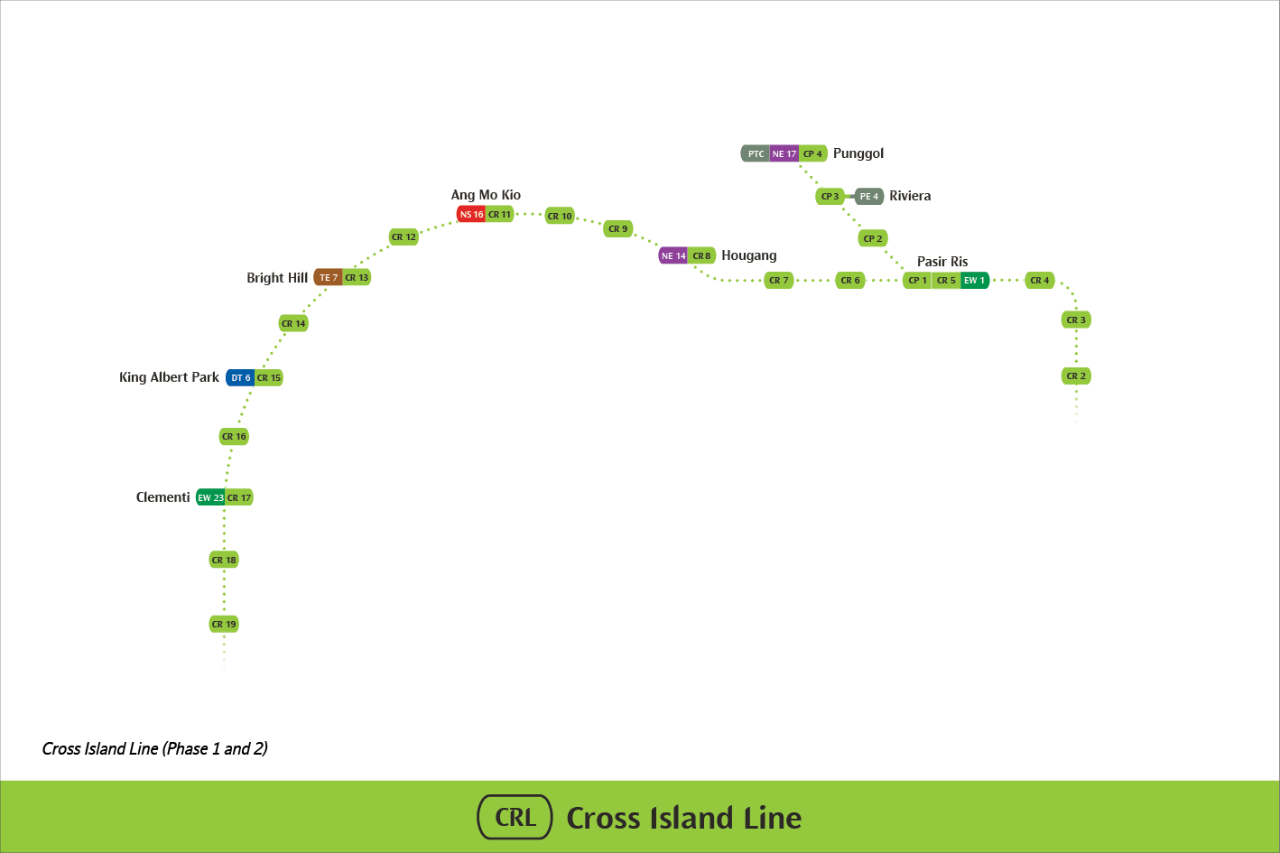 Map of Cross Island Line Phase 1 & 2