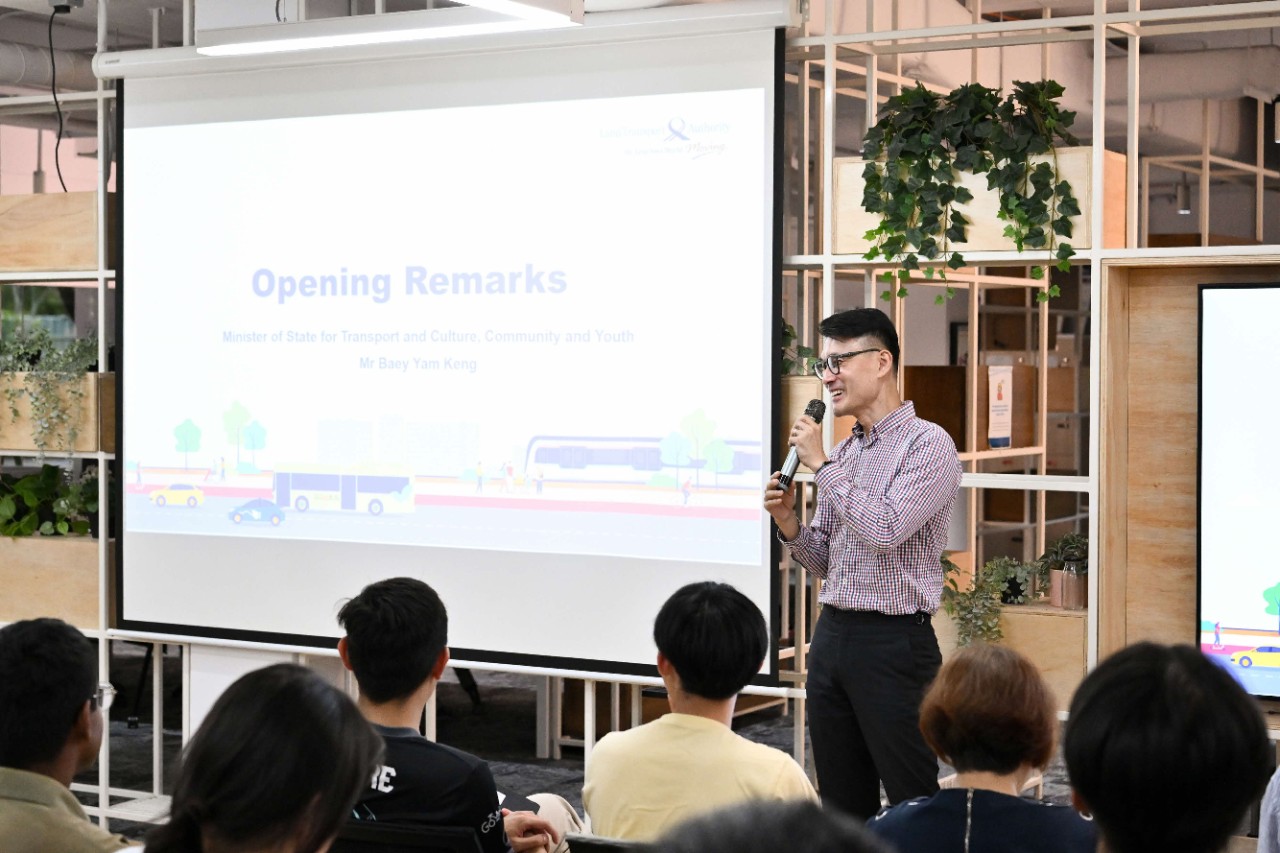 Image of MOS Baey speaking to an audience