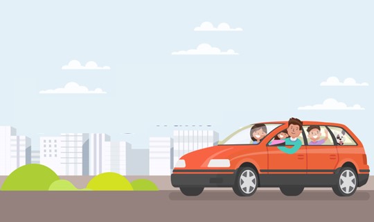 Image of family in car 