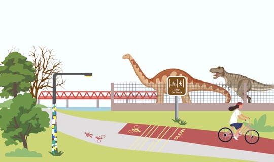 Graphic showing our integrated transport hub and amenities